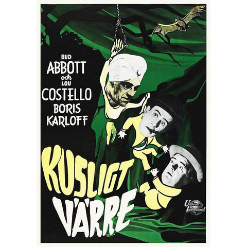 Abbott and Costello - Swedish - Meet The Killer Black Modern Wood Framed Art Print with Double Matting by Hollywood Photo Archive