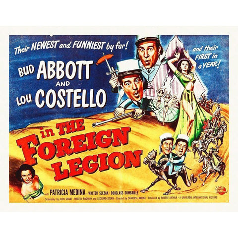 Abbott and Costello - The Foreign Legion Black Modern Wood Framed Art Print with Double Matting by Hollywood Photo Archive