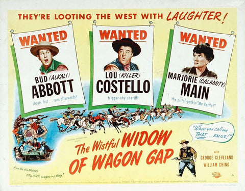 Abbott and Costello - The Wistful Widow of Wagon Gap White Modern Wood Framed Art Print with Double Matting by Hollywood Photo Archive