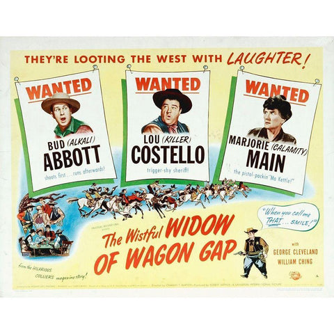 Abbott and Costello - The Wistful Widow of Wagon Gap Black Modern Wood Framed Art Print with Double Matting by Hollywood Photo Archive