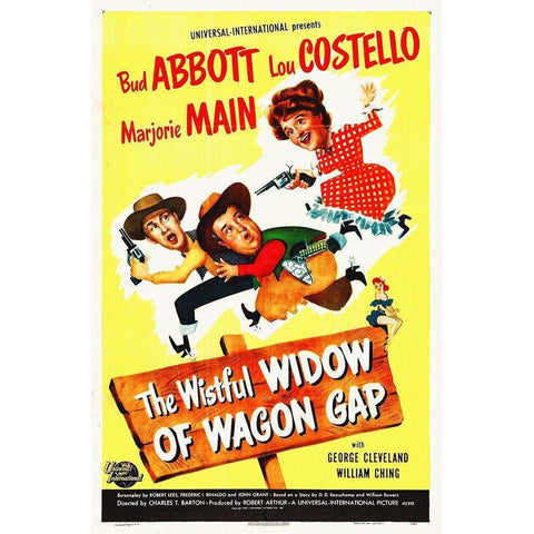 Abbott and Costello - The Wistful Widow of Wagon Gap Gold Ornate Wood Framed Art Print with Double Matting by Hollywood Photo Archive