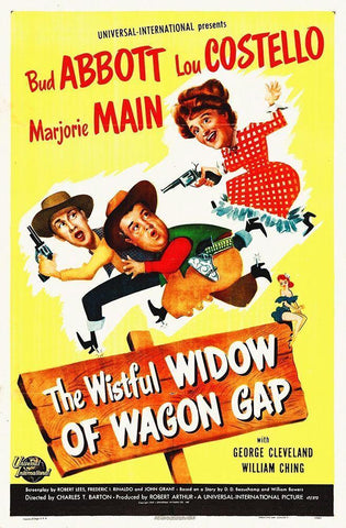 Abbott and Costello - The Wistful Widow of Wagon Gap White Modern Wood Framed Art Print with Double Matting by Hollywood Photo Archive