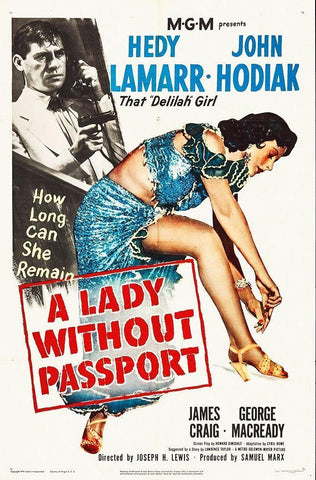 A Lady Without Passport White Modern Wood Framed Art Print with Double Matting by Hollywood Photo Archive