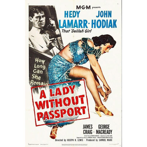 A Lady Without Passport Black Modern Wood Framed Art Print by Hollywood Photo Archive
