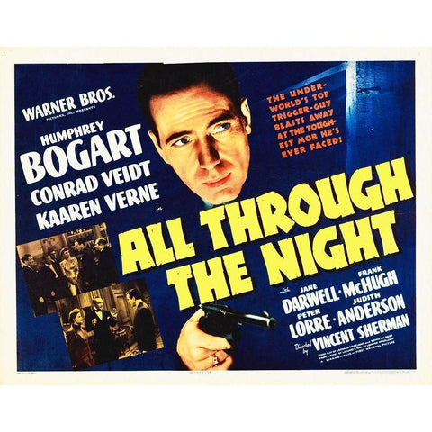 All Through The Night Black Modern Wood Framed Art Print with Double Matting by Hollywood Photo Archive