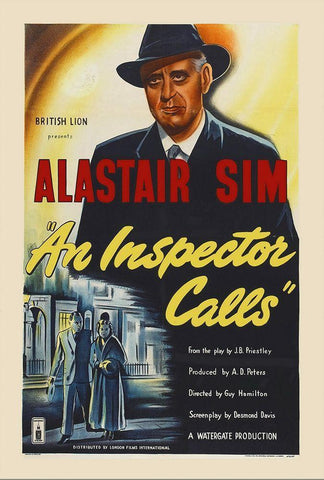 An Inspector Calls Black Ornate Wood Framed Art Print with Double Matting by Hollywood Photo Archive