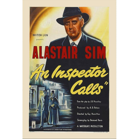 An Inspector Calls White Modern Wood Framed Art Print by Hollywood Photo Archive
