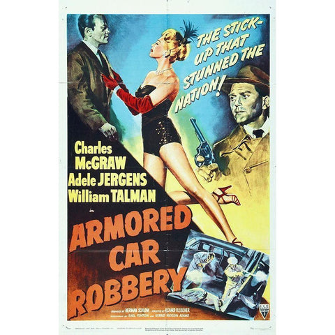 Armored Car Robbery Gold Ornate Wood Framed Art Print with Double Matting by Hollywood Photo Archive
