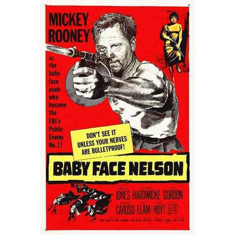 Baby Face Nelson Black Modern Wood Framed Art Print with Double Matting by Hollywood Photo Archive