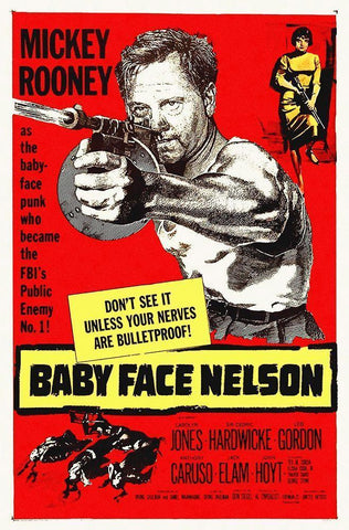 Baby Face Nelson White Modern Wood Framed Art Print with Double Matting by Hollywood Photo Archive