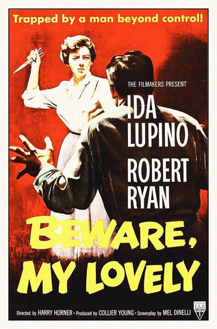Beware My Lovely White Modern Wood Framed Art Print with Double Matting by Hollywood Photo Archive