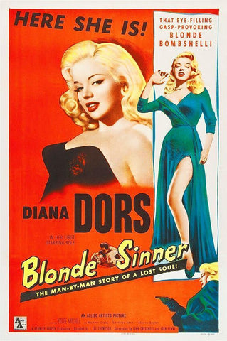 Blonde Sinner Black Ornate Wood Framed Art Print with Double Matting by Hollywood Photo Archive