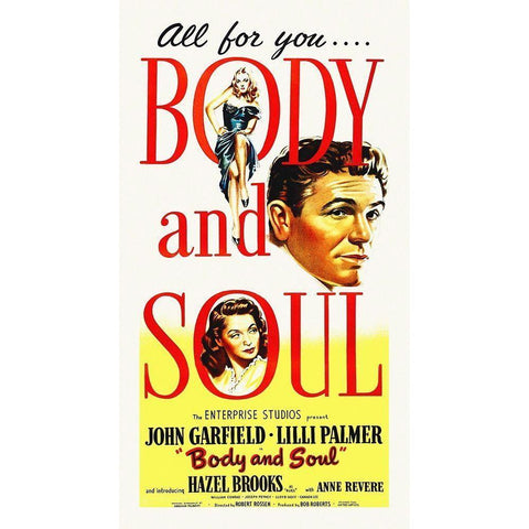 Body And Soul Black Modern Wood Framed Art Print by Hollywood Photo Archive