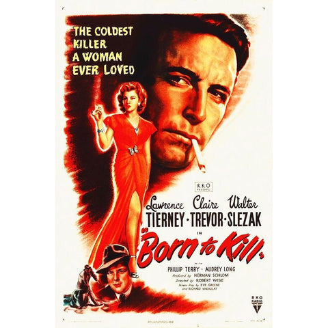 Born To Kill Black Modern Wood Framed Art Print by Hollywood Photo Archive