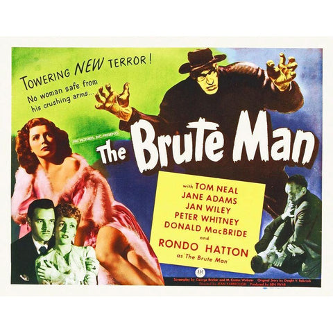 Brute Man White Modern Wood Framed Art Print by Hollywood Photo Archive