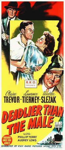 Deadlier Than The Male White Modern Wood Framed Art Print with Double Matting by Hollywood Photo Archive