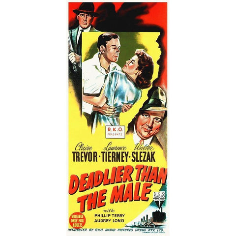 Deadlier Than The Male Black Modern Wood Framed Art Print by Hollywood Photo Archive