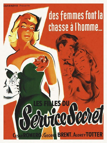 FBI Girl White Modern Wood Framed Art Print with Double Matting by Hollywood Photo Archive