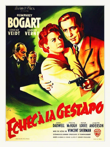 French - All Through The Night White Modern Wood Framed Art Print with Double Matting by Hollywood Photo Archive