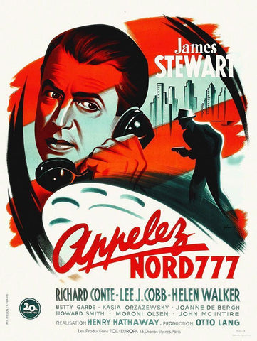 French - Call Northside 777 White Modern Wood Framed Art Print with Double Matting by Hollywood Photo Archive