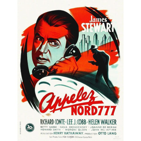 French - Call Northside 777 White Modern Wood Framed Art Print by Hollywood Photo Archive