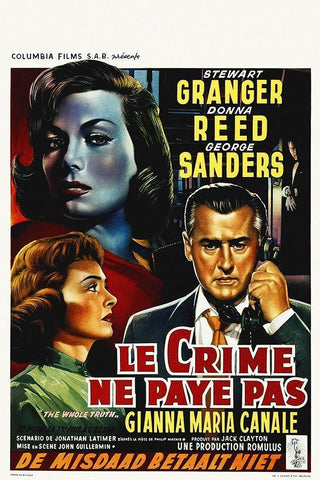 French - Crime Does Not Pay White Modern Wood Framed Art Print with Double Matting by Hollywood Photo Archive