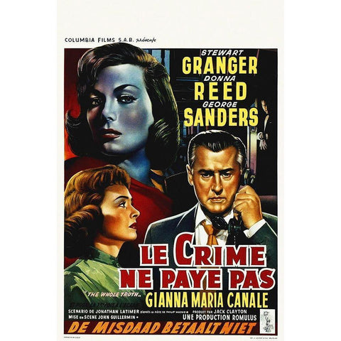 French - Crime Does Not Pay Black Modern Wood Framed Art Print with Double Matting by Hollywood Photo Archive