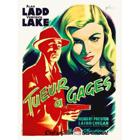 French - This Gun For Hire Black Modern Wood Framed Art Print with Double Matting by Hollywood Photo Archive