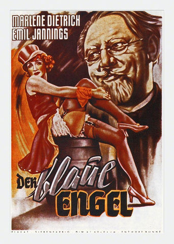 German - Blue Angel White Modern Wood Framed Art Print with Double Matting by Hollywood Photo Archive