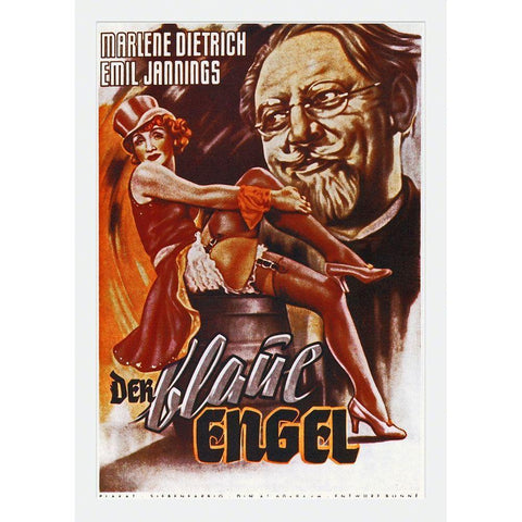 German - Blue Angel Black Modern Wood Framed Art Print by Hollywood Photo Archive