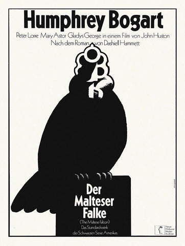 German - The Malteze Falcon Black Ornate Wood Framed Art Print with Double Matting by Hollywood Photo Archive