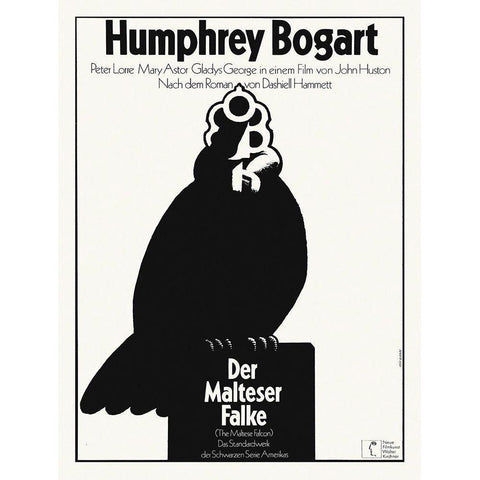 German - The Malteze Falcon White Modern Wood Framed Art Print by Hollywood Photo Archive