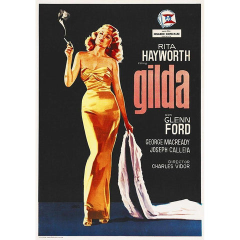 Gilda Gold Ornate Wood Framed Art Print with Double Matting by Hollywood Photo Archive