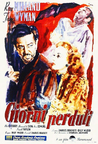 Italian - The Lost Weekend Black Ornate Wood Framed Art Print with Double Matting by Hollywood Photo Archive