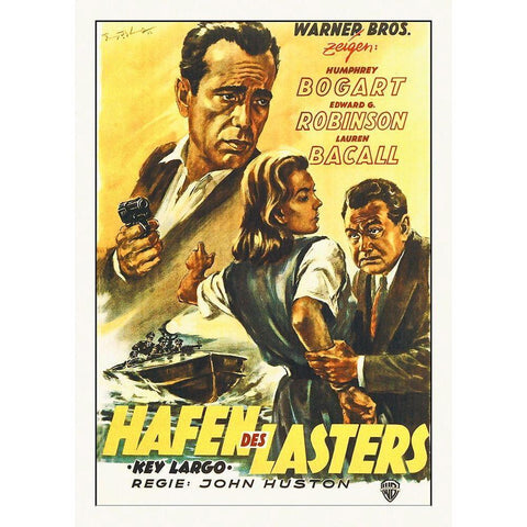 Key Largo White Modern Wood Framed Art Print by Hollywood Photo Archive