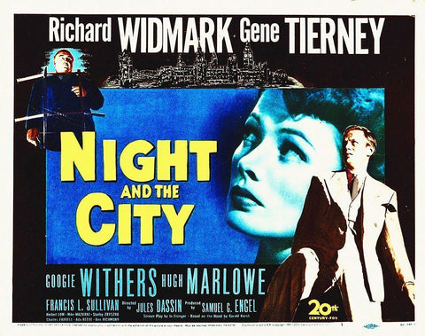 Night And The City Black Ornate Wood Framed Art Print with Double Matting by Hollywood Photo Archive