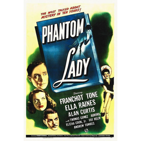 Phantom Lady Black Modern Wood Framed Art Print by Hollywood Photo Archive