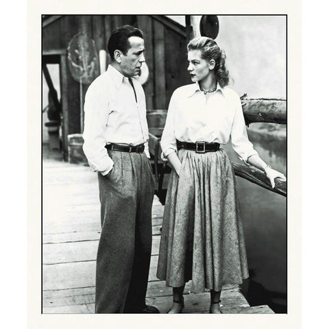 Promotional Still - Humphrey Bogart - Key Largo White Modern Wood Framed Art Print by Hollywood Photo Archive