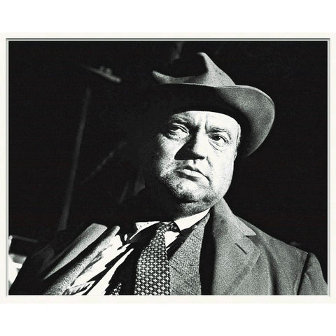 Promotional Still - Orsen Welles - A Touch of Evil Black Modern Wood Framed Art Print by Hollywood Photo Archive