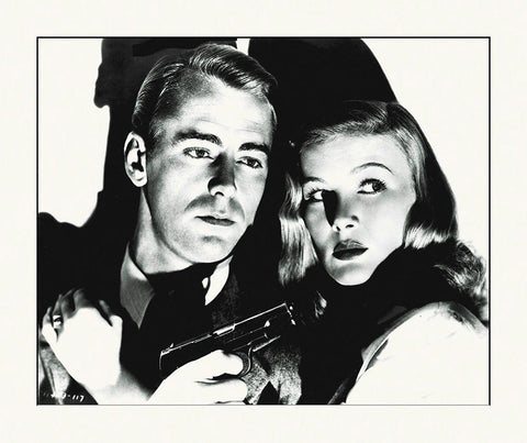 Promotional Still - This Gun For Hire Black Ornate Wood Framed Art Print with Double Matting by Hollywood Photo Archive