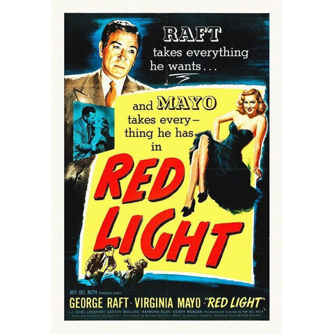 Red Light Black Modern Wood Framed Art Print by Hollywood Photo Archive