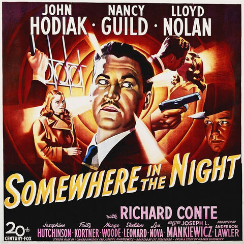 Somewhere In The Night Black Modern Wood Framed Art Print by Hollywood Photo Archive