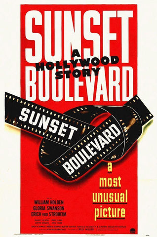 Sunset Blvd Poster Black Ornate Wood Framed Art Print with Double Matting by Hollywood Photo Archive