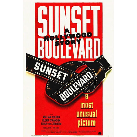Sunset Blvd Poster Gold Ornate Wood Framed Art Print with Double Matting by Hollywood Photo Archive