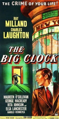 The Big Clock White Modern Wood Framed Art Print with Double Matting by Hollywood Photo Archive