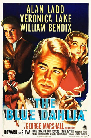 The Blue Dahlia Black Ornate Wood Framed Art Print with Double Matting by Hollywood Photo Archive