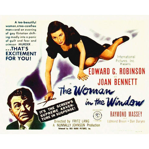 The Woman In The Window   Directed By Fritz Lang   1944 Gold Ornate Wood Framed Art Print with Double Matting by Hollywood Photo Archive