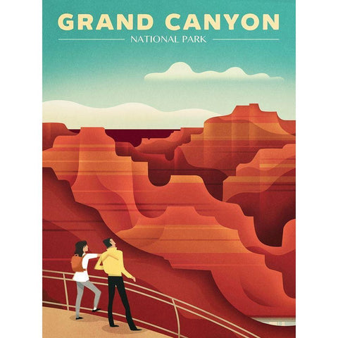 Grand Canyond National Park Black Modern Wood Framed Art Print with Double Matting by Wickstrom, Martin