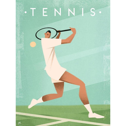 Tennis White Modern Wood Framed Art Print by Wickstrom, Martin