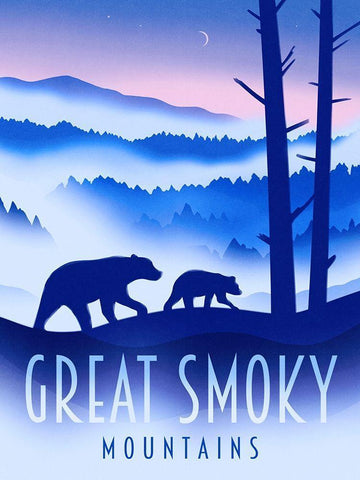 Great Smoky Mountains - Bear Black Ornate Wood Framed Art Print with Double Matting by Wickstrom, Martin